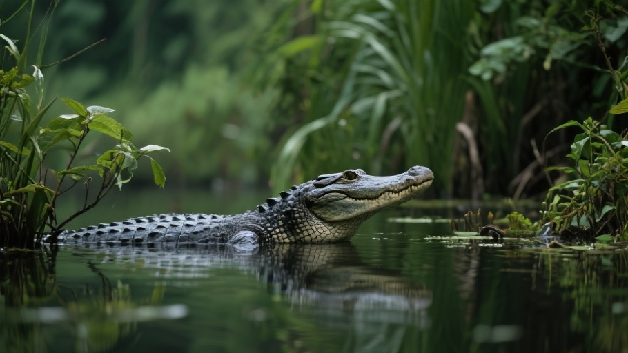 American Alligator animal Freshwater wetlands, rivers, and lakes in the southeastern United States