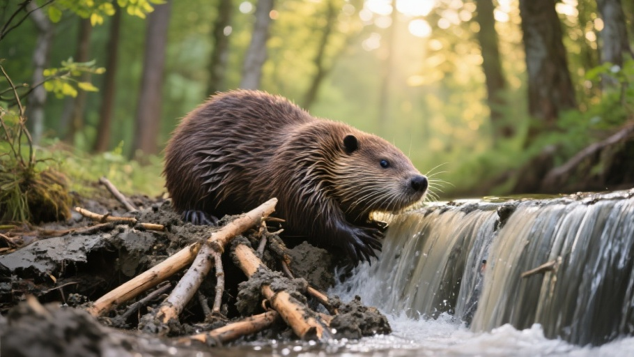 Beaver (North American) in natural habitat