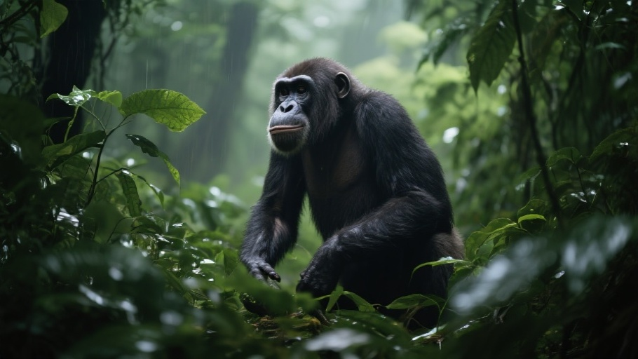 Bonobo in natural habitat