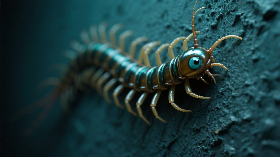 Centipede (House) in natural habitat