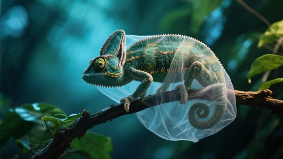 Chameleon (Veiled) in natural habitat