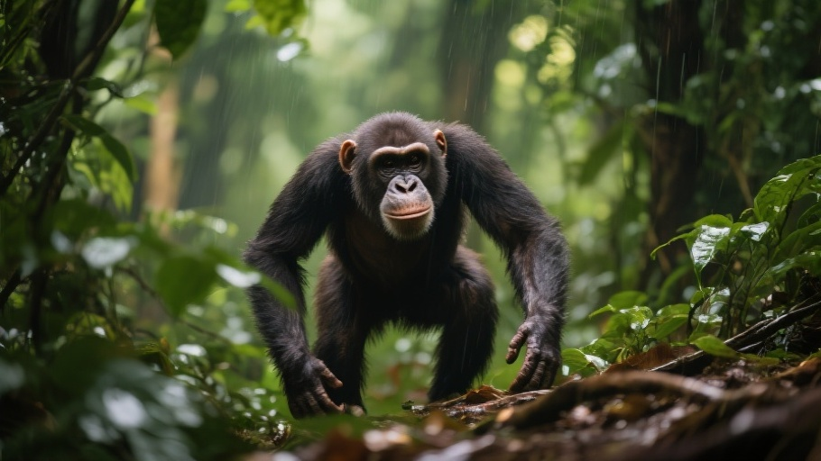 Common Chimpanzee in natural habitat
