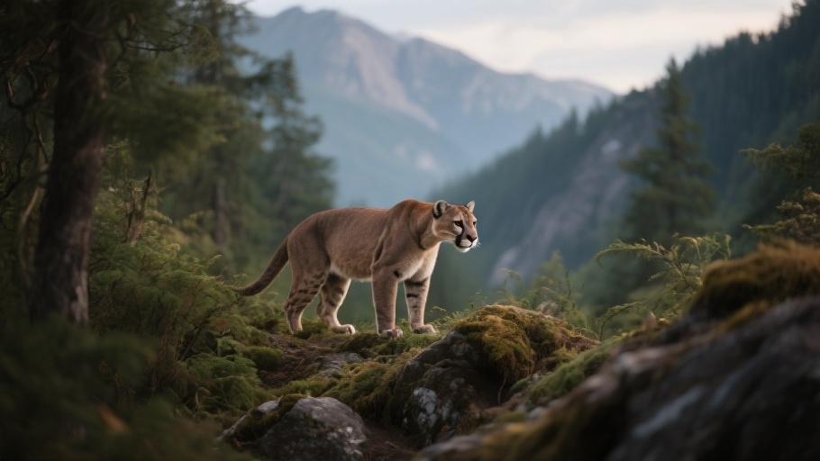 Cougar in natural habitat