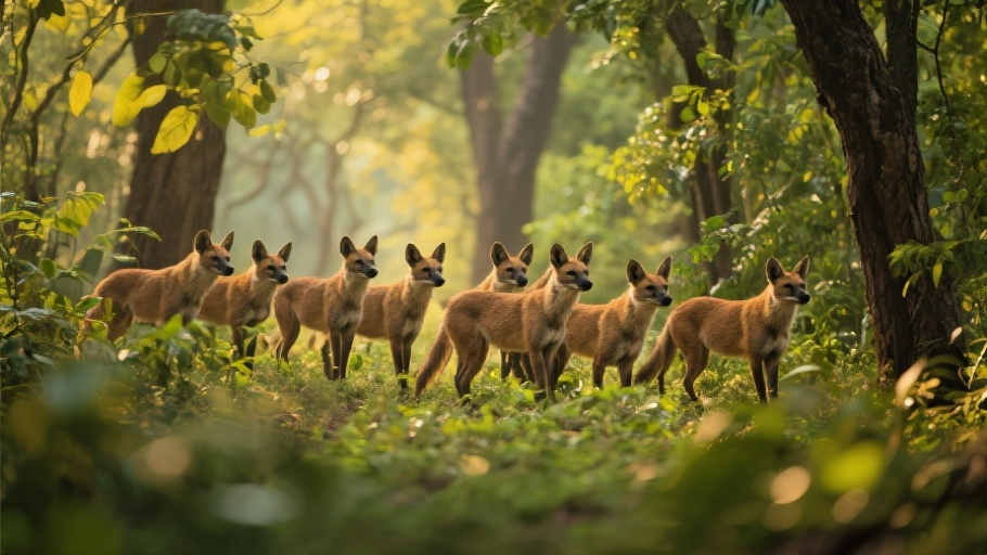 Dhole in natural habitat