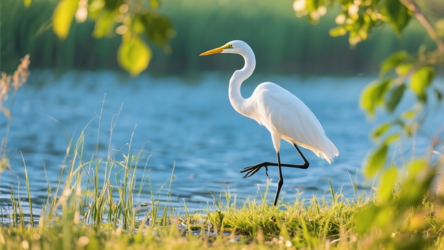 Egret (Great) in natural habitat