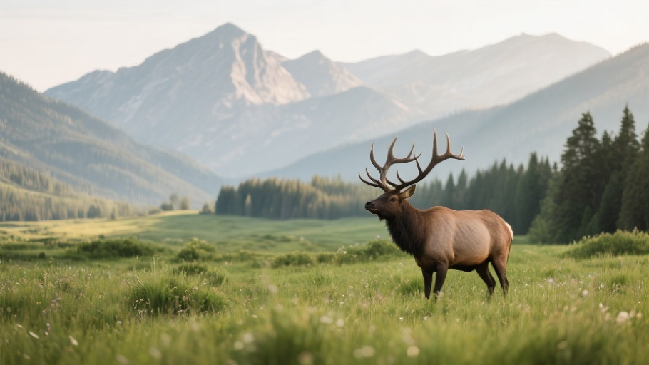 Elk in natural habitat