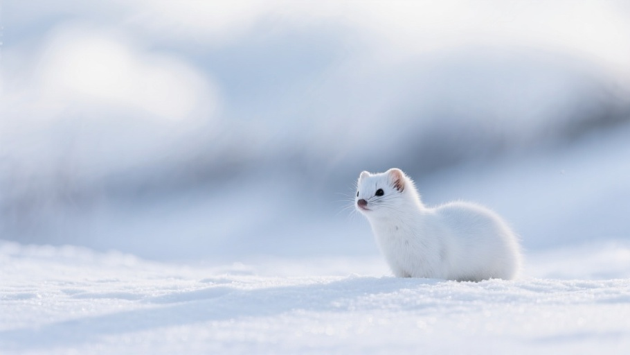 Ermine in natural habitat