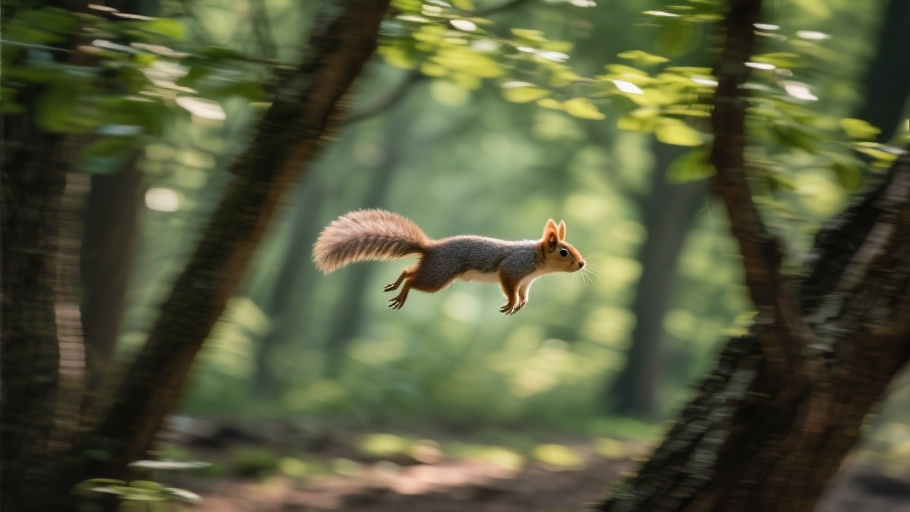 Flying (Northern Squirrel) in natural habitat