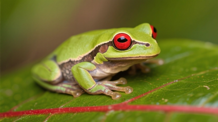 Frog (Red-eyed Tree) in natural habitat