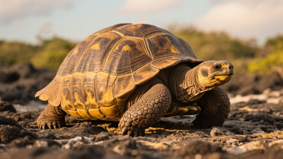 Galápagos Giant Tortoise in natural habitat
