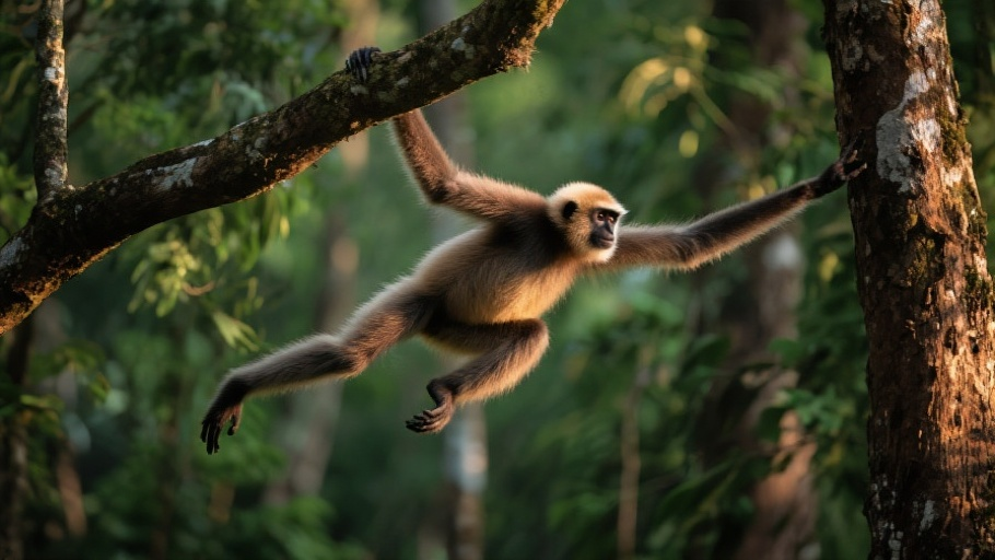 Gibbon (Siamang) in natural habitat