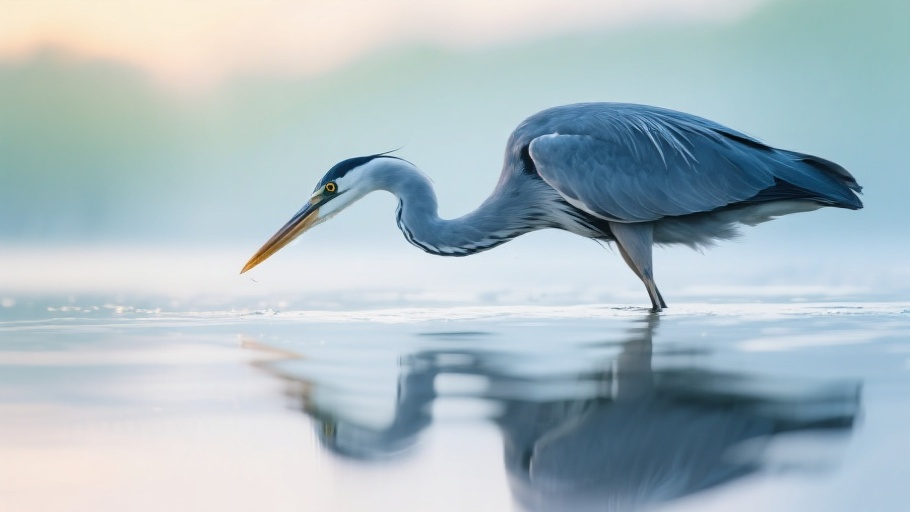 Heron (Great Blue) in natural habitat