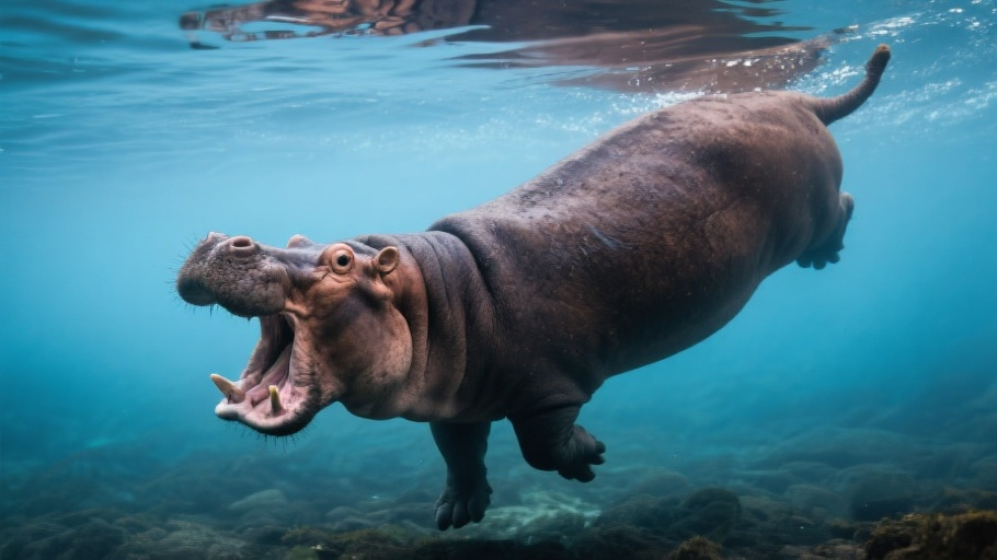 Hippopotamus (Common) in natural habitat