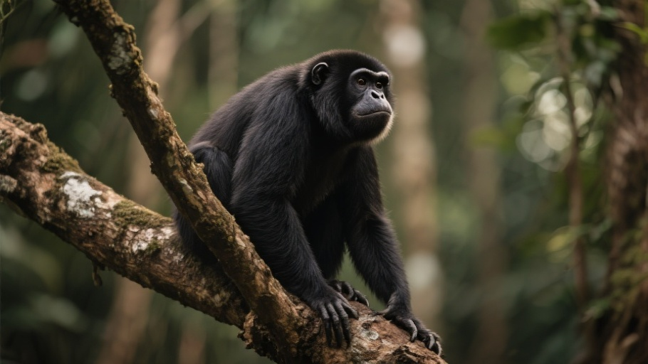 Howler (Black Monkey) in natural habitat