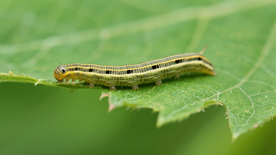 Inchworm in natural habitat