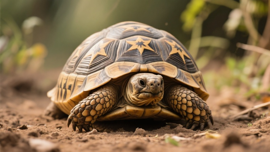 Indian Star Tortoise in natural habitat