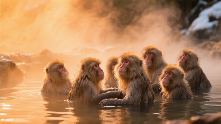 Japanese Macaque in natural habitat
