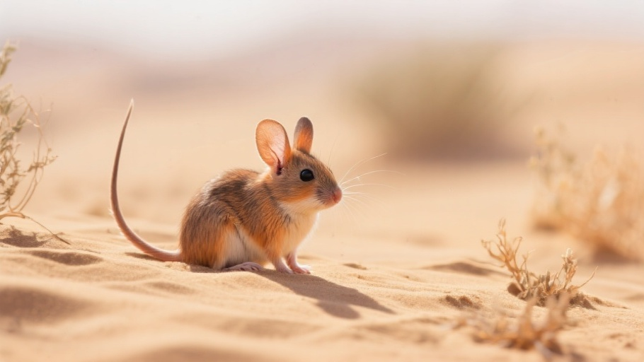 Jerboa (Long-eared) in natural habitat