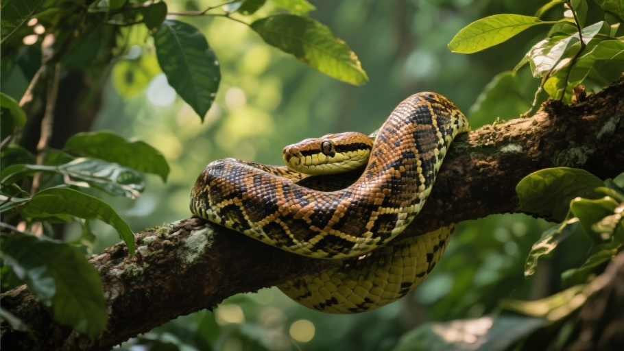 Jungle Carpet Python in natural habitat