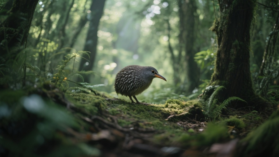 Kiwi (Northern Brown) in natural habitat