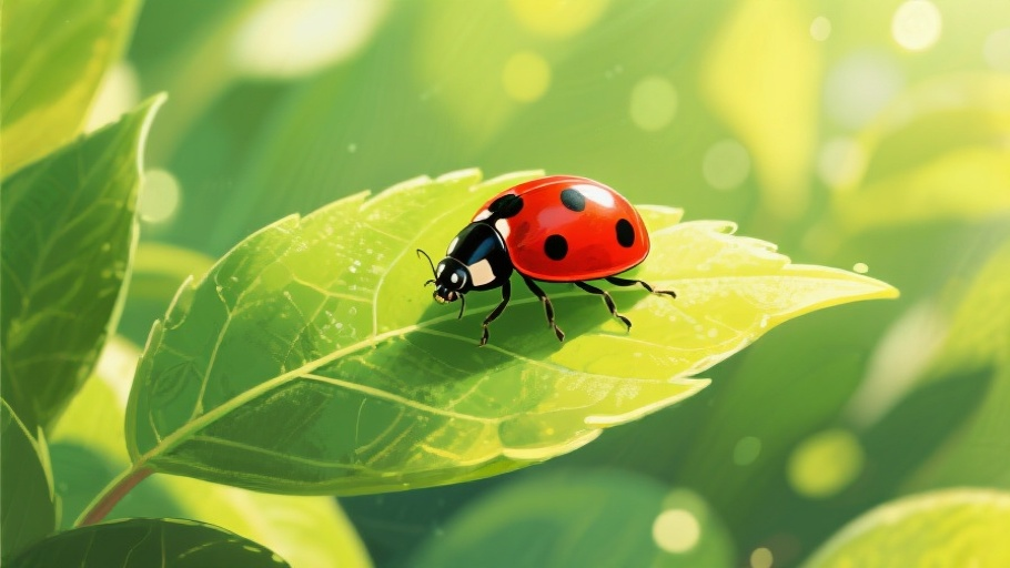 Ladybug in natural habitat
