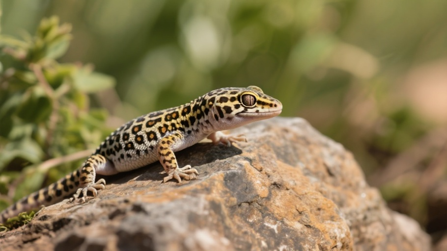Leopard (Common Gecko) in natural habitat