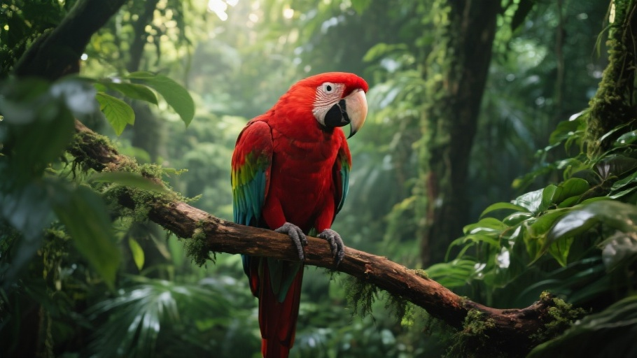 Macaw (Scarlet) in natural habitat