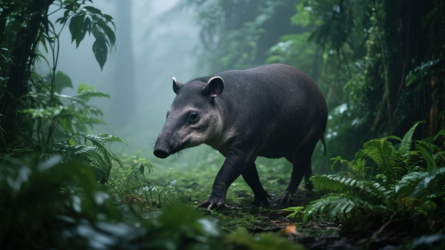 Malayan Tapir in natural habitat