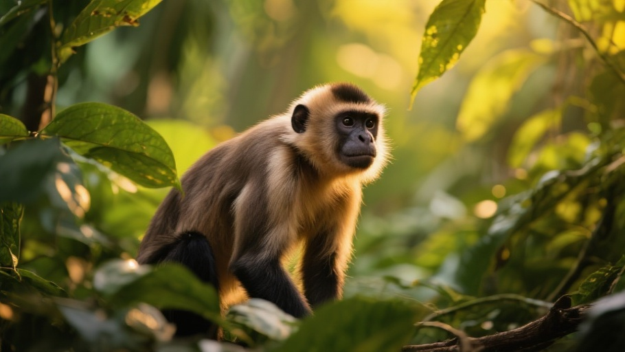 Monkey (Capuchin) in natural habitat