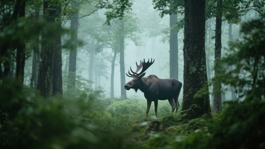 Moose in natural habitat