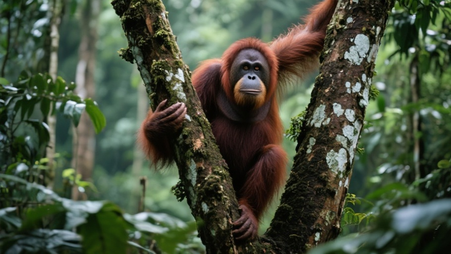 Orangutan (Bornean) in natural habitat