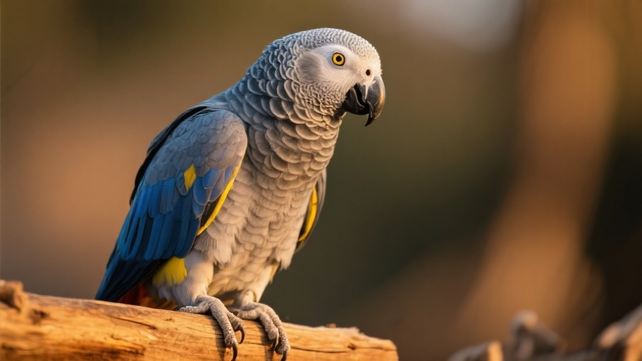 Parrot (African Grey) in natural habitat