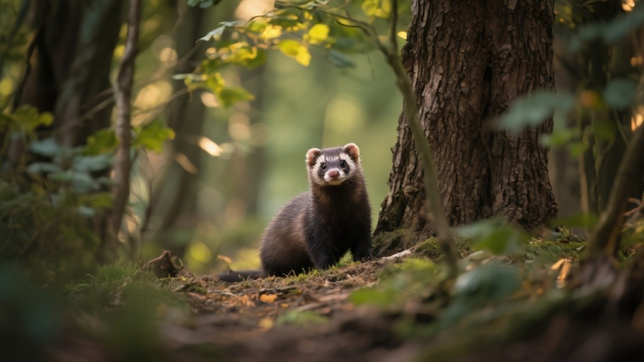 Polecat (European) in natural habitat