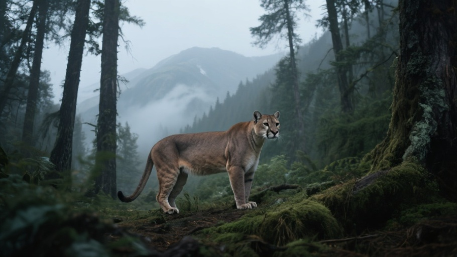 Puma in natural habitat