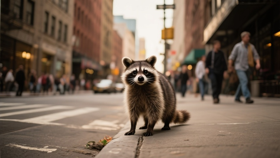 Raccoon (Common) in natural habitat