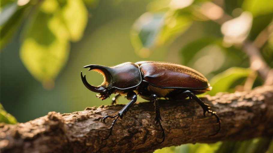Rhinoceros Beetle (Atlas Beetle) in natural habitat