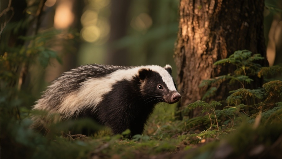 Striped Skunk in natural habitat