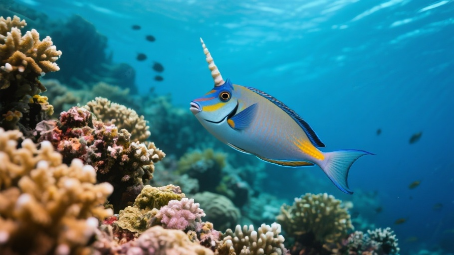 Unicornfish (Bluespine) in natural habitat