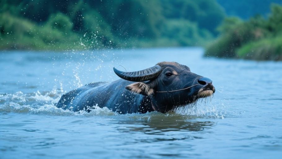 Water Buffalo in natural habitat