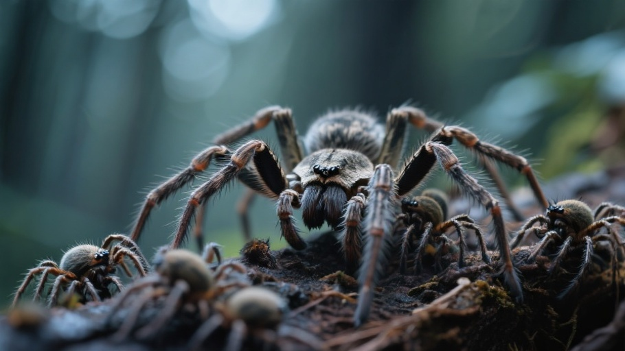 Wolf Spider in natural habitat
