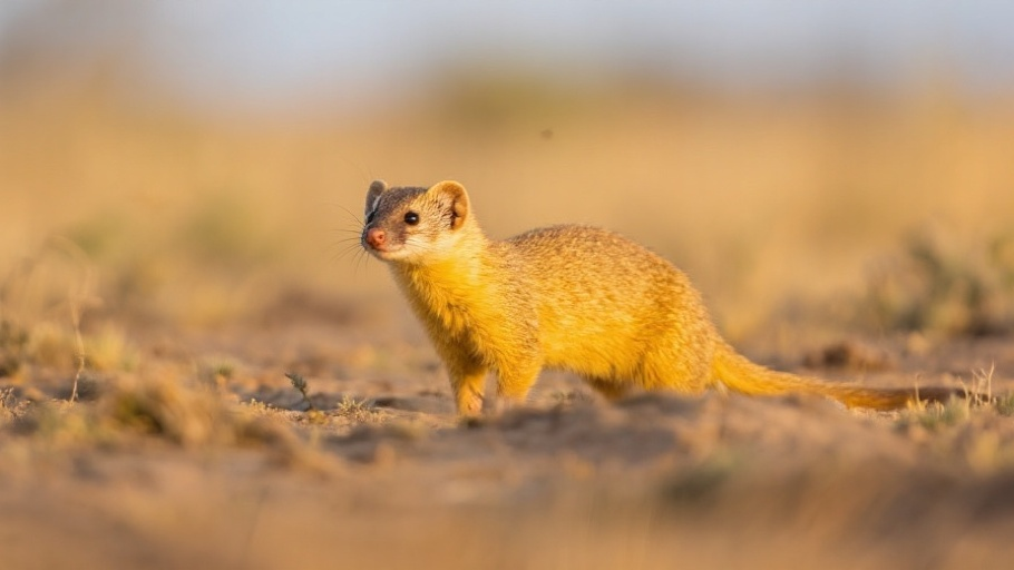 Yellow Mongoose in natural habitat