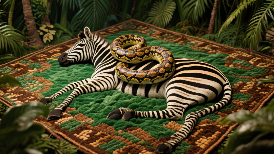 Zebra Jungle Carpet Python in natural habitat