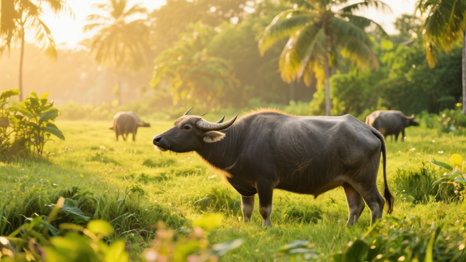 Zebu in natural habitat