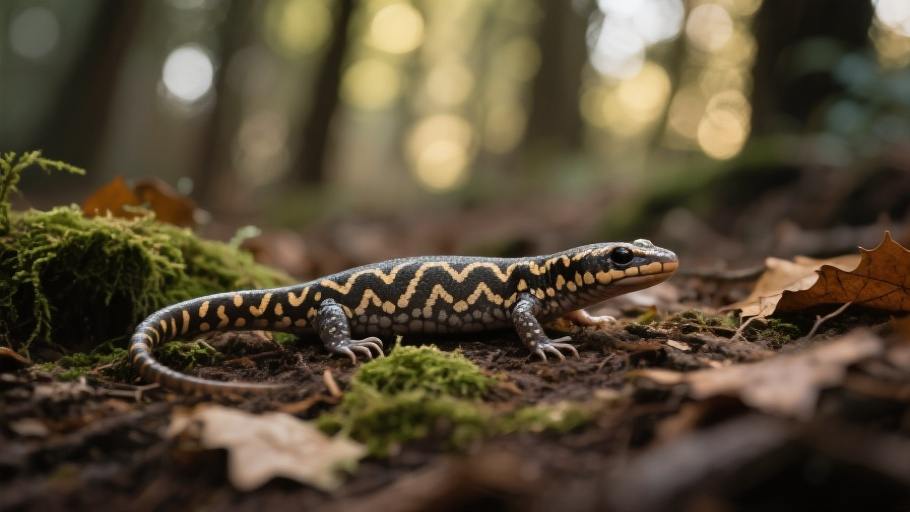 Zigzag Salamander in natural habitat